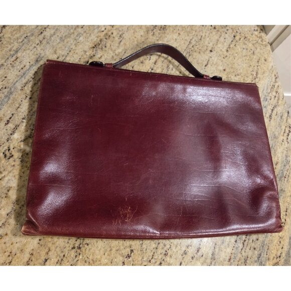 Vintage Etienne Aigner Oxblood Leather Document Brief Case Portfolio - Picture 3 of 16